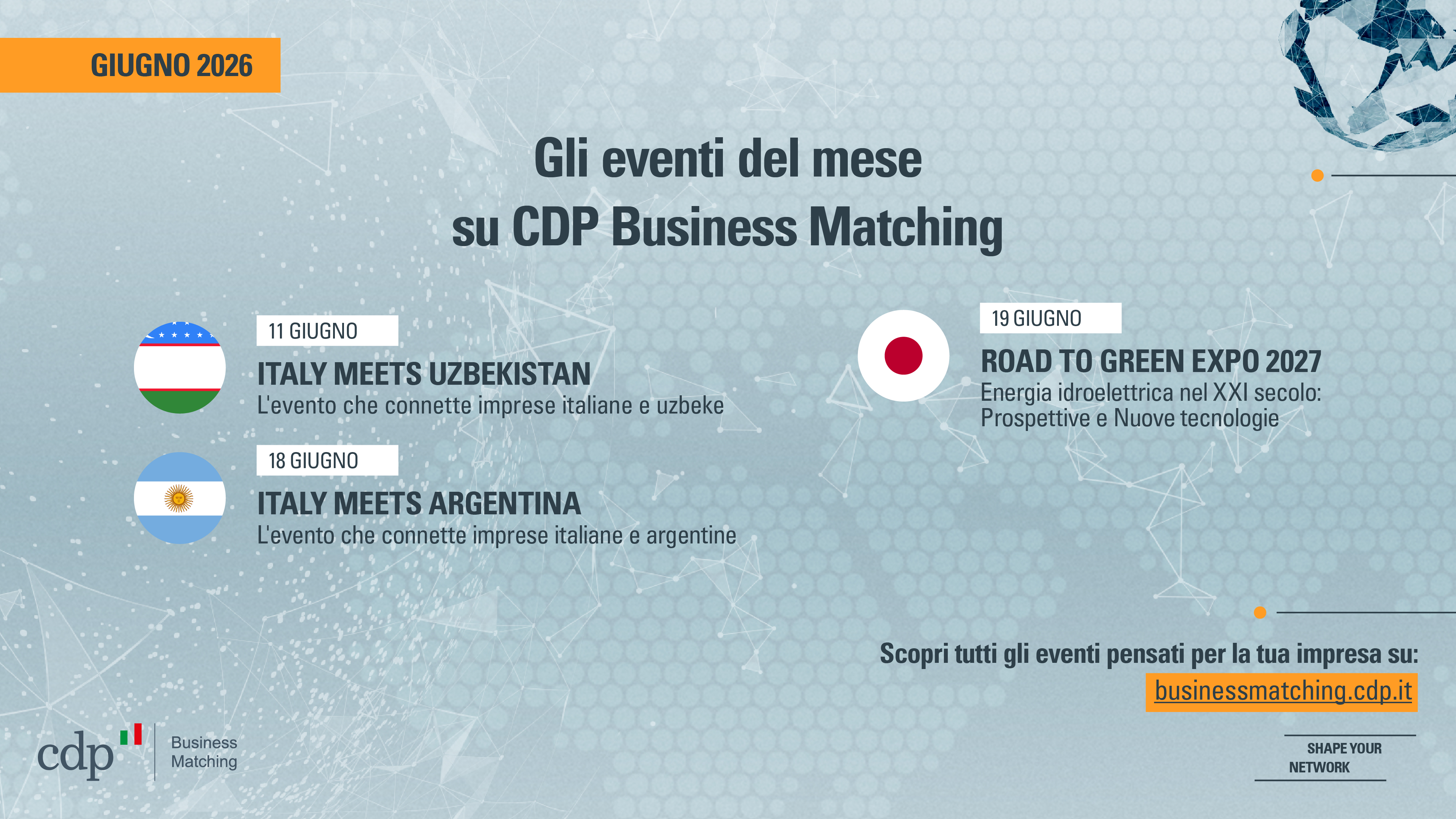 GLI EVENTI DI GIUGNO SU CDP BUSINESS MATCHING