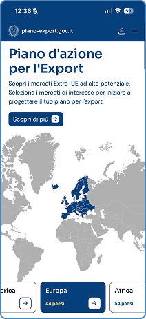 Anteprima della Webapp Piano Export
