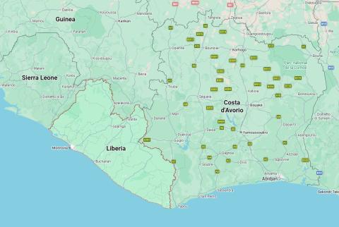 Liberia mappa